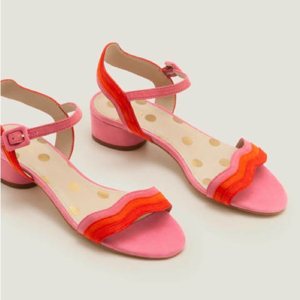 Boden Kitty Heeled Sandals Bright Camellia Multi Shoes Pink Red